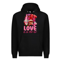 Black Love is in the air with gnomies Valentine's Day Premium Hoodie - HowdyJamesFarm