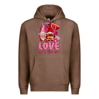 Chestnut Love is in the air with gnomies Valentine's Day Premium Hoodie - HowdyJamesFarm