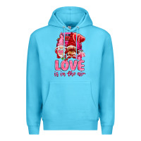 Ocean Blue Love is in the air with gnomies Valentine's Day Premium Hoodie - HowdyJamesFarm