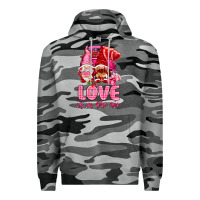 Slate Camo Love is in the air with gnomies Valentine's Day Premium Hoodie - HowdyJamesFarm