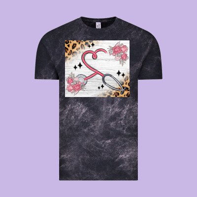 Customized Leopard Floral Nurse Vintage Tee Designed By Maliassmallbusiness
