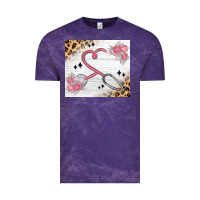 Cloud Purple customized leopard floral nurse Vintage Tee - MaliasSmallBusiness