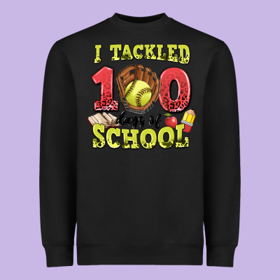 I Tackled Days Of School Softball Heavyweight Sweatshirt Designed By Lillyallendesigns
