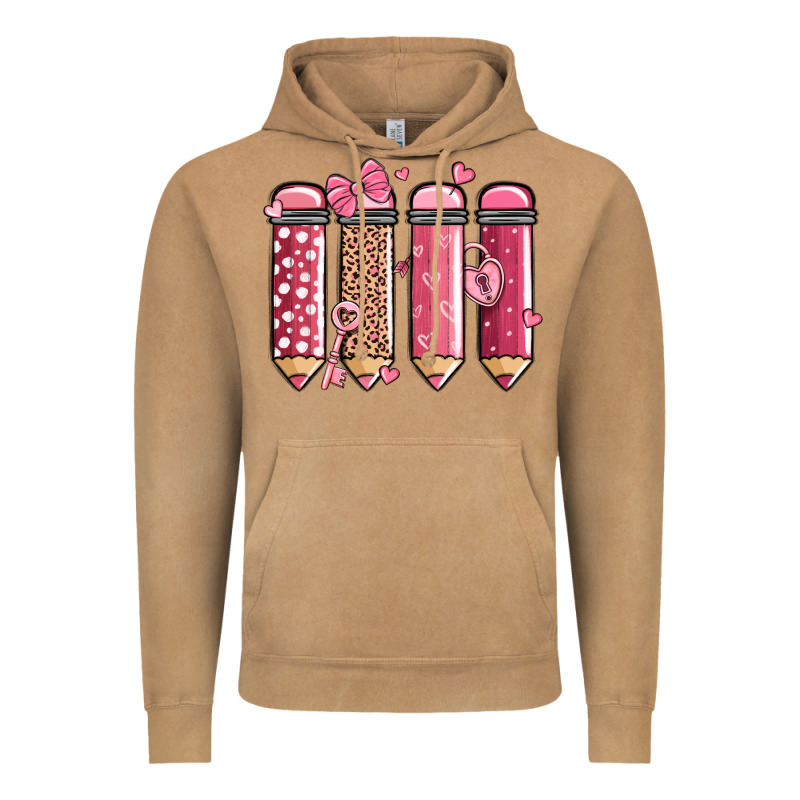 Valentine' Day Teacher School Pencils Vintage Hoodie by MaliasSmallBusiness | Teevron