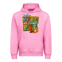 Fuchsia Pink Just Here For The Pie Urban Hoodie - FaDigitalArtStudio