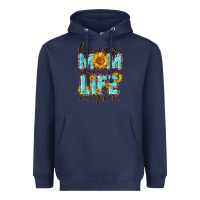 Navy Being a Mom makes my life complete Mother's Day Heavyweight Hoodie - CowGirlArtShop