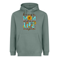 Sage Being a Mom makes my life complete Mother's Day Heavyweight Hoodie - CowGirlArtShop