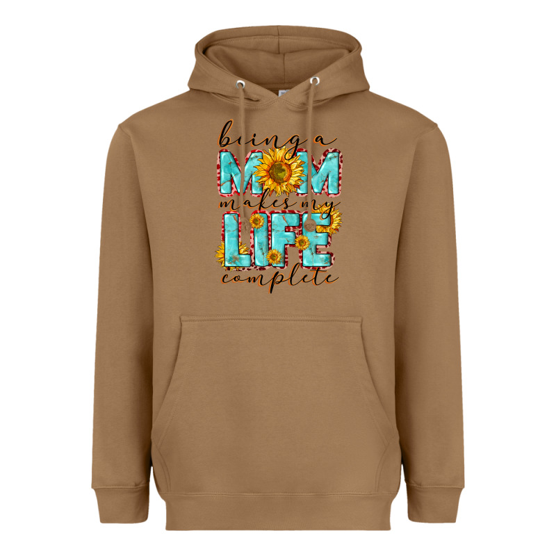 Being A Mom Makes My Life Complete Mother's Day Heavyweight Hoodie by CowGirlArtShop | Teevron
