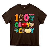 Chocolate Brown 100 days of cray cray Heavy Core Tee - Jasminsmagicworld
