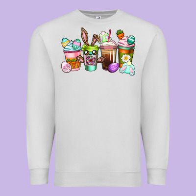 Easter Coffee Cups Easter Day Premium Sweatshirt Designed By Cowgirlartshop