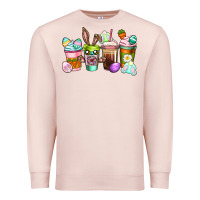 Pale Pink Easter coffee cups Easter Day Premium Sweatshirt - CowGirlArtShop