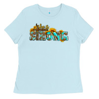 Baby Blue she is strong with cross Ladies Tee - AdoDesignShop