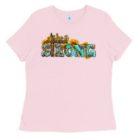 Bubblegum Pink she is strong with cross Ladies Tee - AdoDesignShop