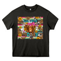 Asphalt just a little moody long haired cow Heavy Core Tee - Jasminsmagicworld