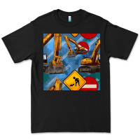 Black excavator seamless pattern Premium Tee - BundleAndBundleShop