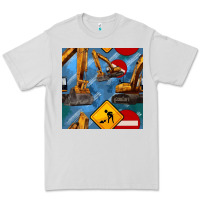 Dove Grey excavator seamless pattern Premium Tee - BundleAndBundleShop