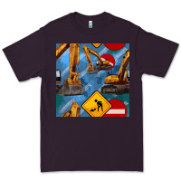 Plum excavator seamless pattern Premium Tee - BundleAndBundleShop