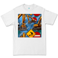 White excavator seamless pattern Premium Tee - BundleAndBundleShop