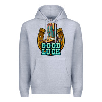Heather Grey good luck Premium Hoodie - JahusDesignShop