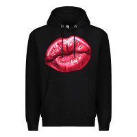Black Lip mark Valentine's Day Premium Hoodie - HowdyJamesFarm