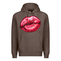 Coffee Lip mark Valentine's Day Premium Hoodie - HowdyJamesFarm