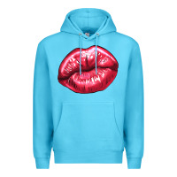 Ocean Blue Lip mark Valentine's Day Premium Hoodie - HowdyJamesFarm