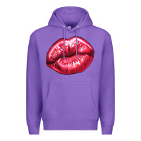 Purple Lip mark Valentine's Day Premium Hoodie - HowdyJamesFarm