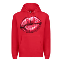 Red Lip mark Valentine's Day Premium Hoodie - HowdyJamesFarm