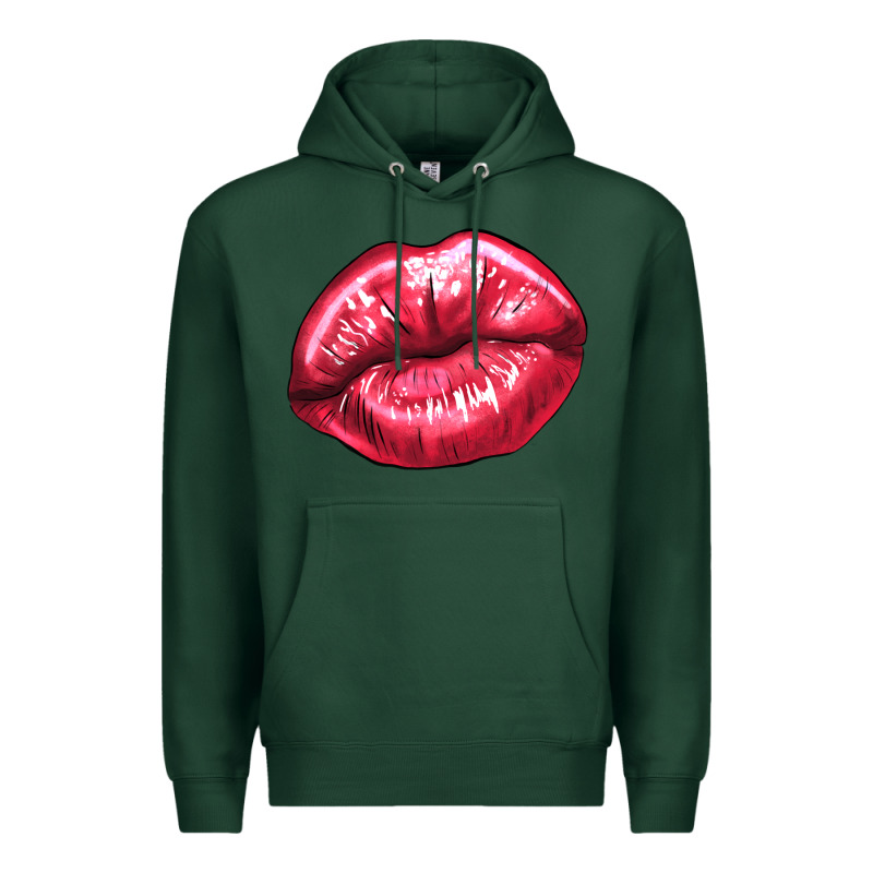 Lip Mark Valentine's Day Premium Hoodie by HowdyJamesFarm | Teevron