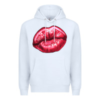 White Lip mark Valentine's Day Premium Hoodie - HowdyJamesFarm