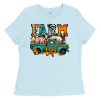 Baby Blue farm life farm animals truck Ladies Tee - Jasminsmagicworld