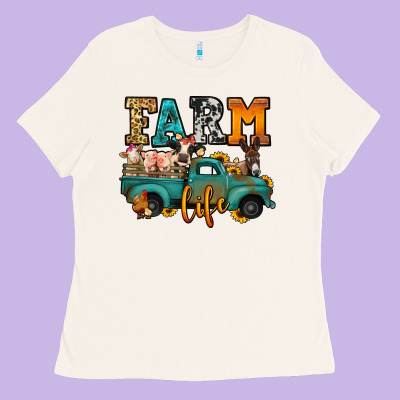 Farm Life Farm Animals Truck Ladies Tee Designed By Jasminsmagicworld