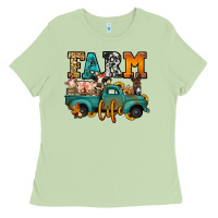 Matcha farm life farm animals truck Ladies Tee - Jasminsmagicworld