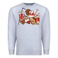 Heather Grey Baseball coffee cups Premium Sweatshirt - HowdyJamesFarm