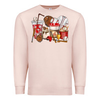 Pale Pink Baseball coffee cups Premium Sweatshirt - HowdyJamesFarm