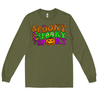 Army Green spooky with lightning bolt Long Sleeve Tee - BundleAndBundleShop