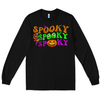 Black spooky with lightning bolt Long Sleeve Tee - BundleAndBundleShop