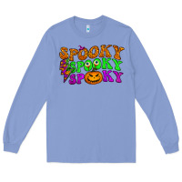 Colony Blue spooky with lightning bolt Long Sleeve Tee - BundleAndBundleShop