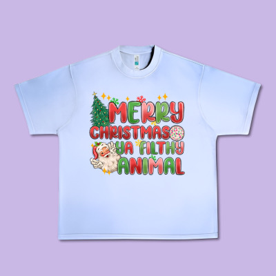 Merry Christmas Ya Filthy Animal Urban Heavy Tee Designed By Maliassmallbusiness