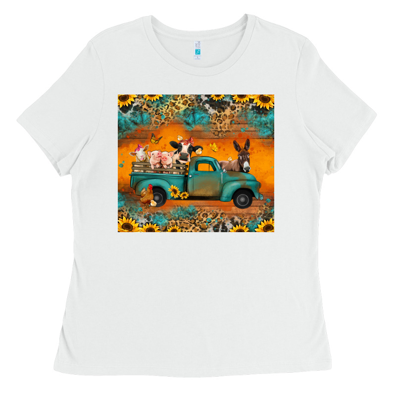 Farm Animals Truck Ladies Tee by Jasminsmagicworld | Teevron