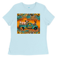 Baby Blue farm animals truck Ladies Tee - Jasminsmagicworld