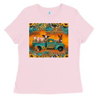 Bubblegum Pink farm animals truck Ladies Tee - Jasminsmagicworld