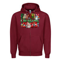 Burgundy family christmas 2023 Zipper Hoodie - texasbilliewilder