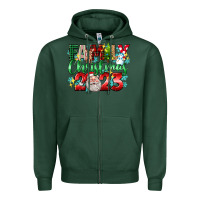 Sports Green family christmas 2023 Zipper Hoodie - texasbilliewilder