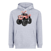 Heather Grey Easter monster truck Easter Day Heavyweight Hoodie - HowdyJamesFarm