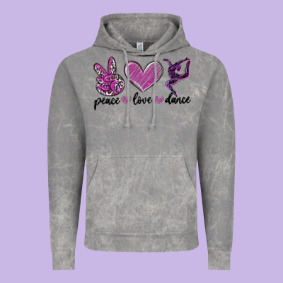 Peace Love Dance Vintage Hoodie Designed By Maliassmallbusiness
