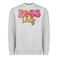 Heather Grey boss lady Heavyweight Sweatshirt - LillyAllenDesigns