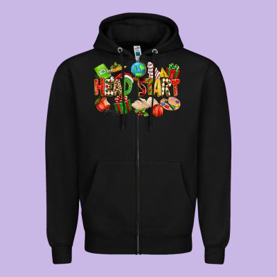 Christmas Head Start Zipper Hoodie Designed By Texasbilliewilder