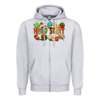 Heather Grey christmas head start Zipper Hoodie - texasbilliewilder