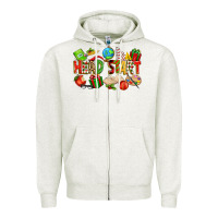 Oatmeal Heather christmas head start Zipper Hoodie - texasbilliewilder